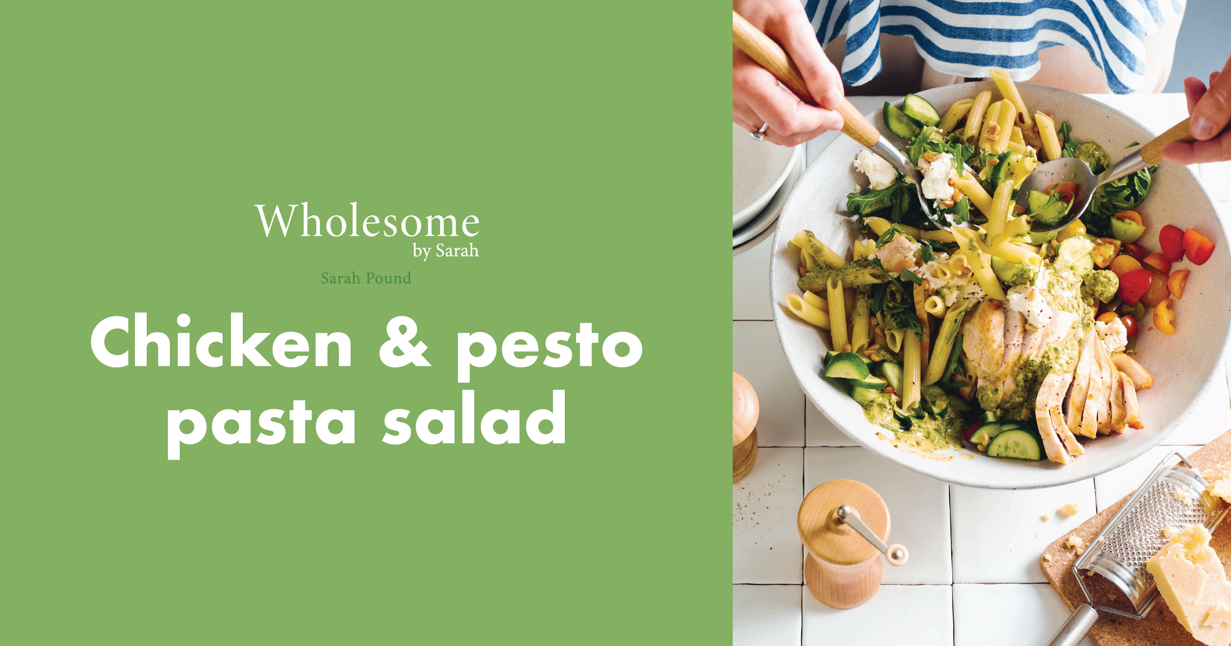 Chicken & pesto pasta salad by Sarah Pound