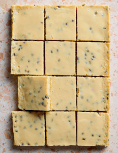 Lemon and Passionfruit slice image from Family Food by Sarah Pound.