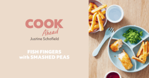 description for Fish fingers and smashed peas | Cook Ahead by Justine Schofield